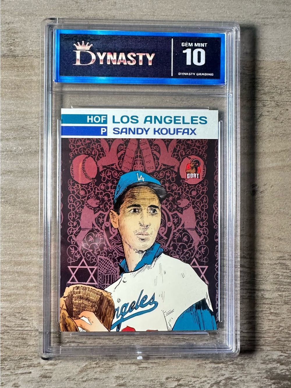 Sandy Koufax Gem Mint 10 Novelty Baseball Card. GOAT. Los Angeles Dodgers.